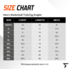 Size Chart for Men's Basketball Training Singlet