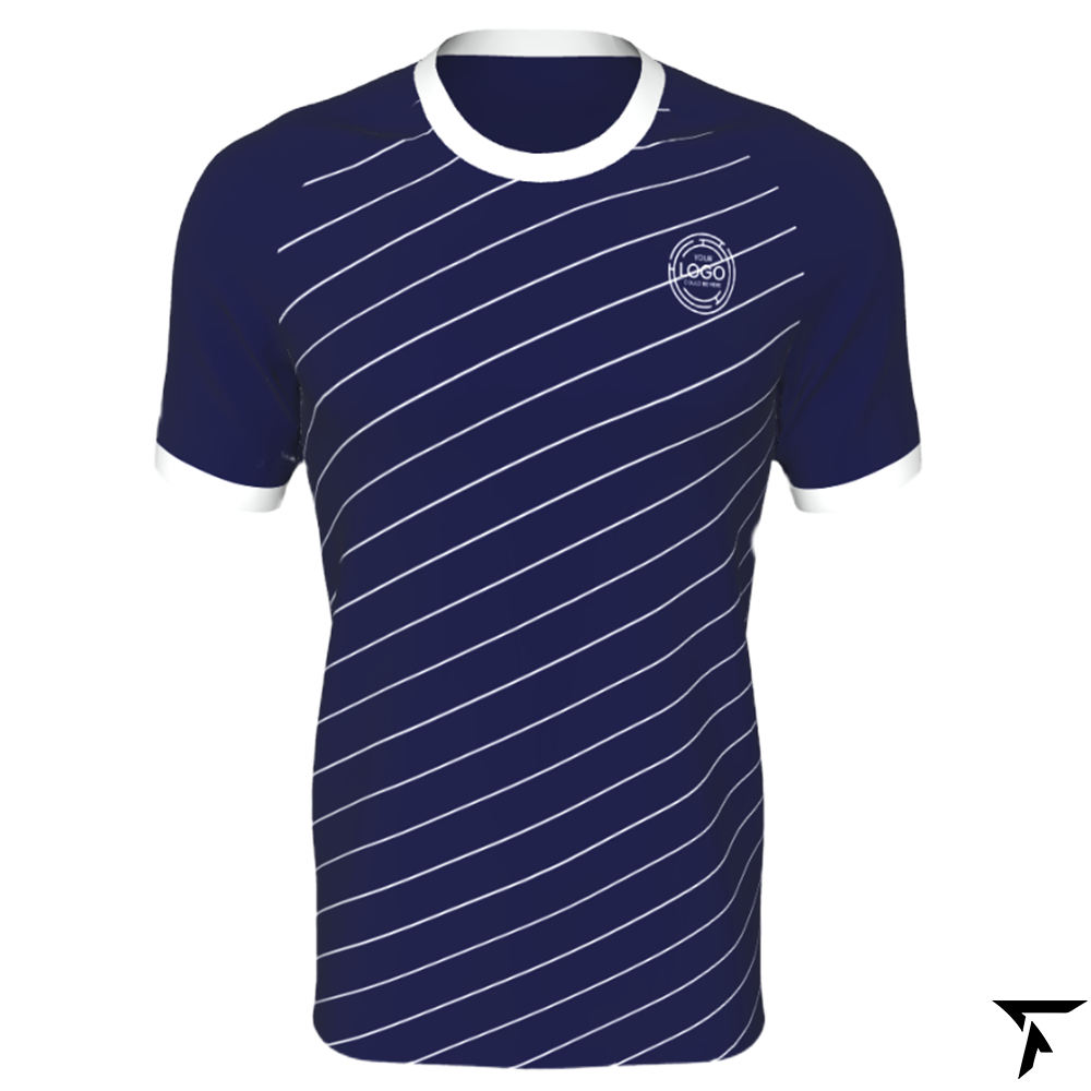 Basketball T-shirt - Blue and White Stripes