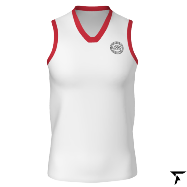 Men's Basketball Training Singlet - White and Red