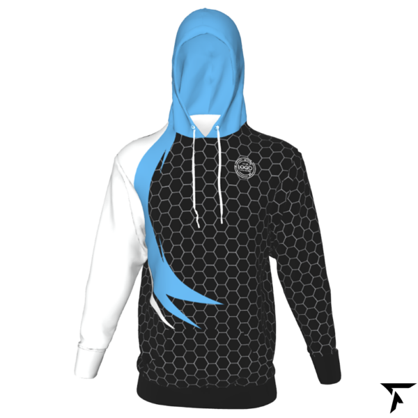 Custom Hoodie for Men - Black, White and Blue