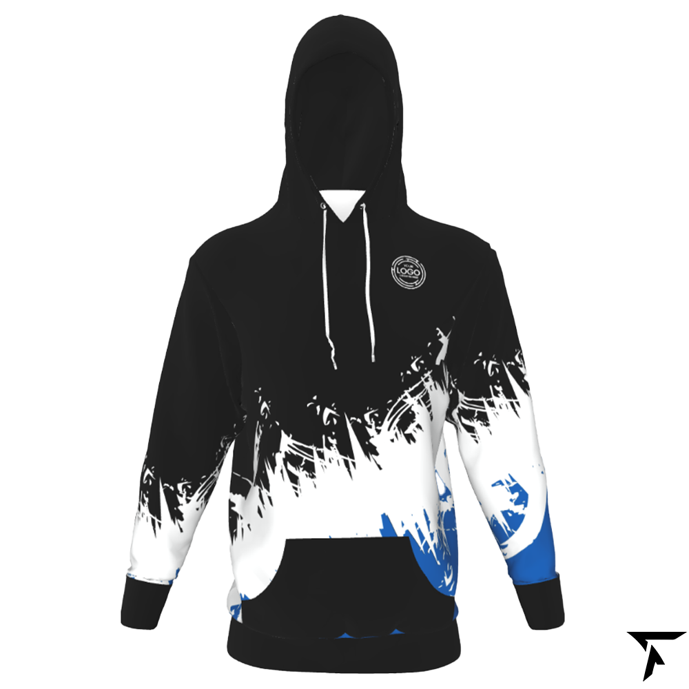 Custom Hoodie for Men - Black, White and Blue