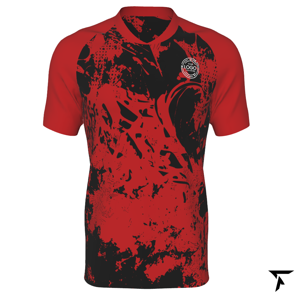Customisable Soccer Jerseys - Red and Black