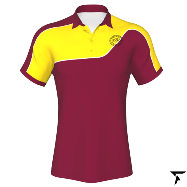 Customizable polo - Maroon and Yellow