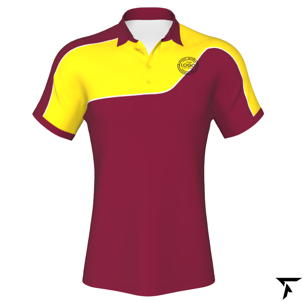 Customizable polo - Maroon and Yellow