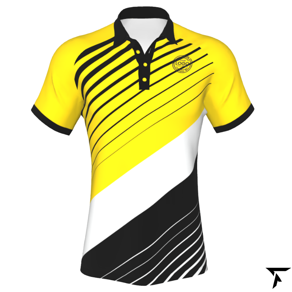 Customizable Polo Shirt - Yellow, White and Black