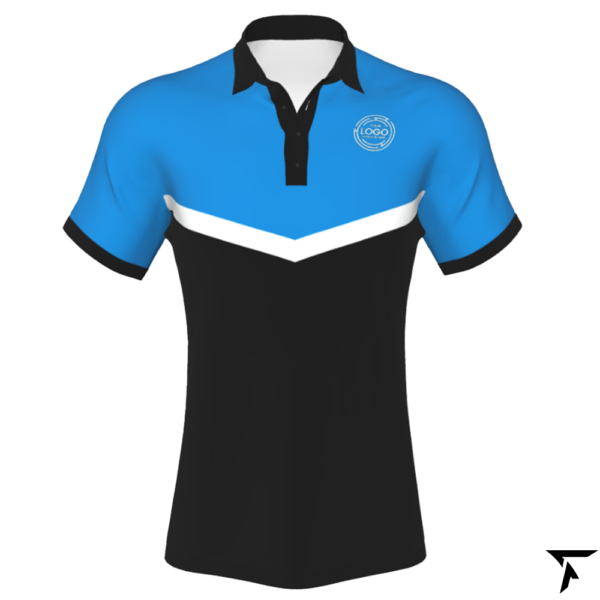 Customizable Polo Shirt - Blue, White and Black