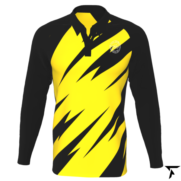 Long Sleeves Polo for Men - Black and Yellow