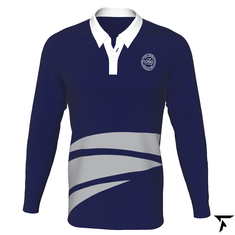 Long Sleeves Polo for Men - Blue, Gray and White