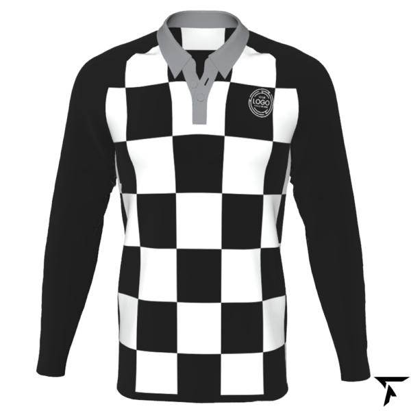 Long Sleeves Polo for Men - Black and White