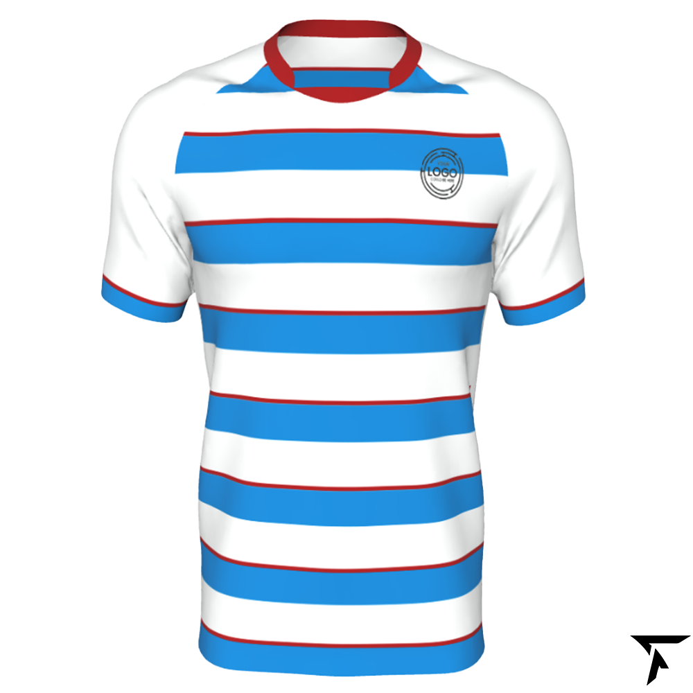 Rugby Shirt Jersey - White and Blue
