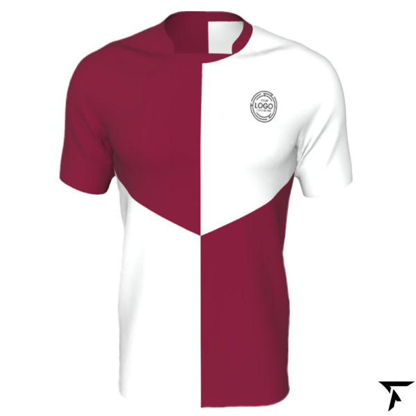 Rugby Shirt Jersey - White and Maroon