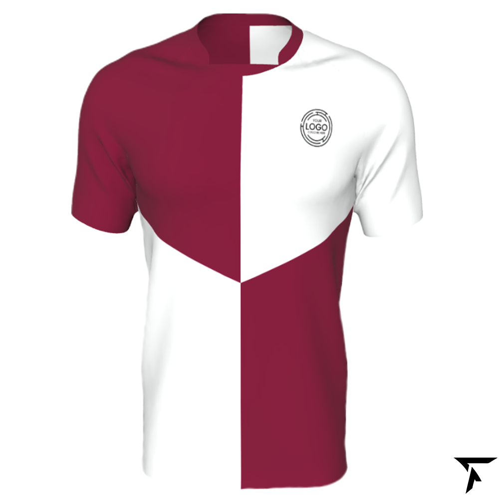Rugby Shirt Jersey - White and Maroon