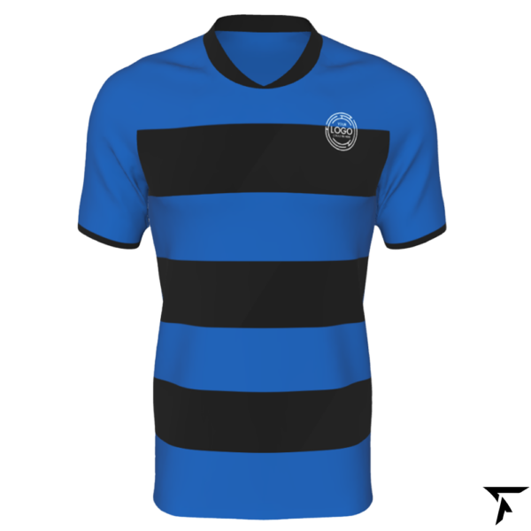 Rugby Shirt Short Sleeve - Black and Blue