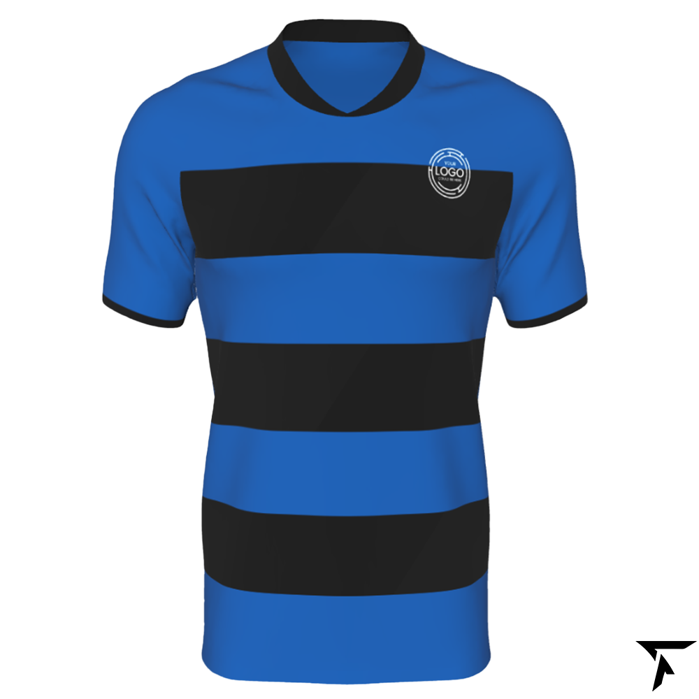 Rugby Shirt Short Sleeve - Black and Blue