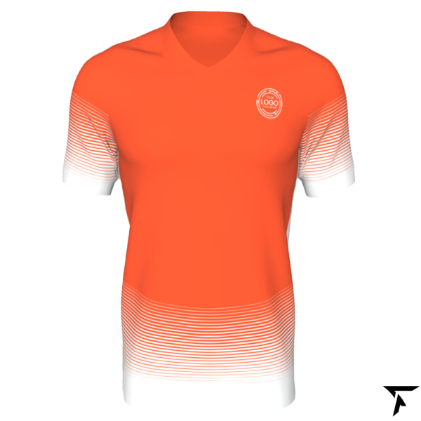 Rugby Shirt Short Sleeve - Orange and White