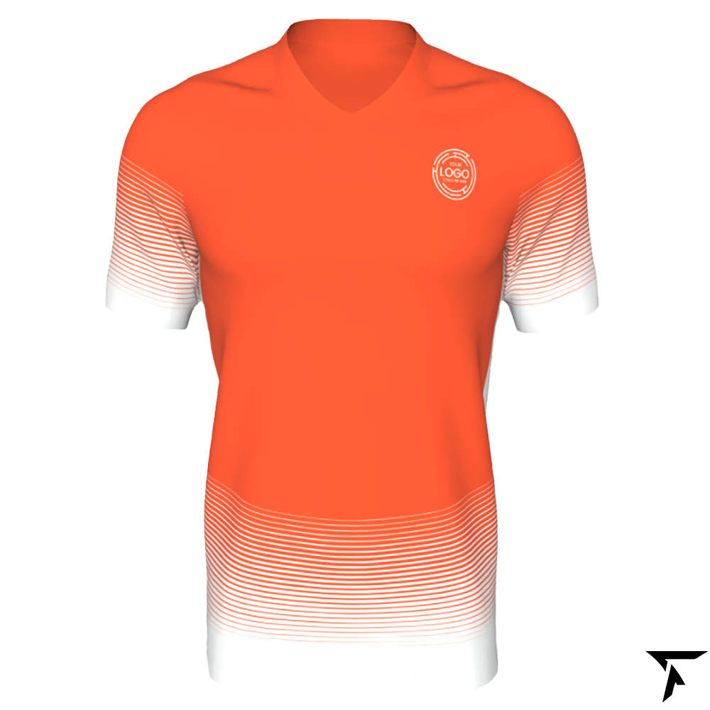 Rugby Shirt Short Sleeve - Orange and White