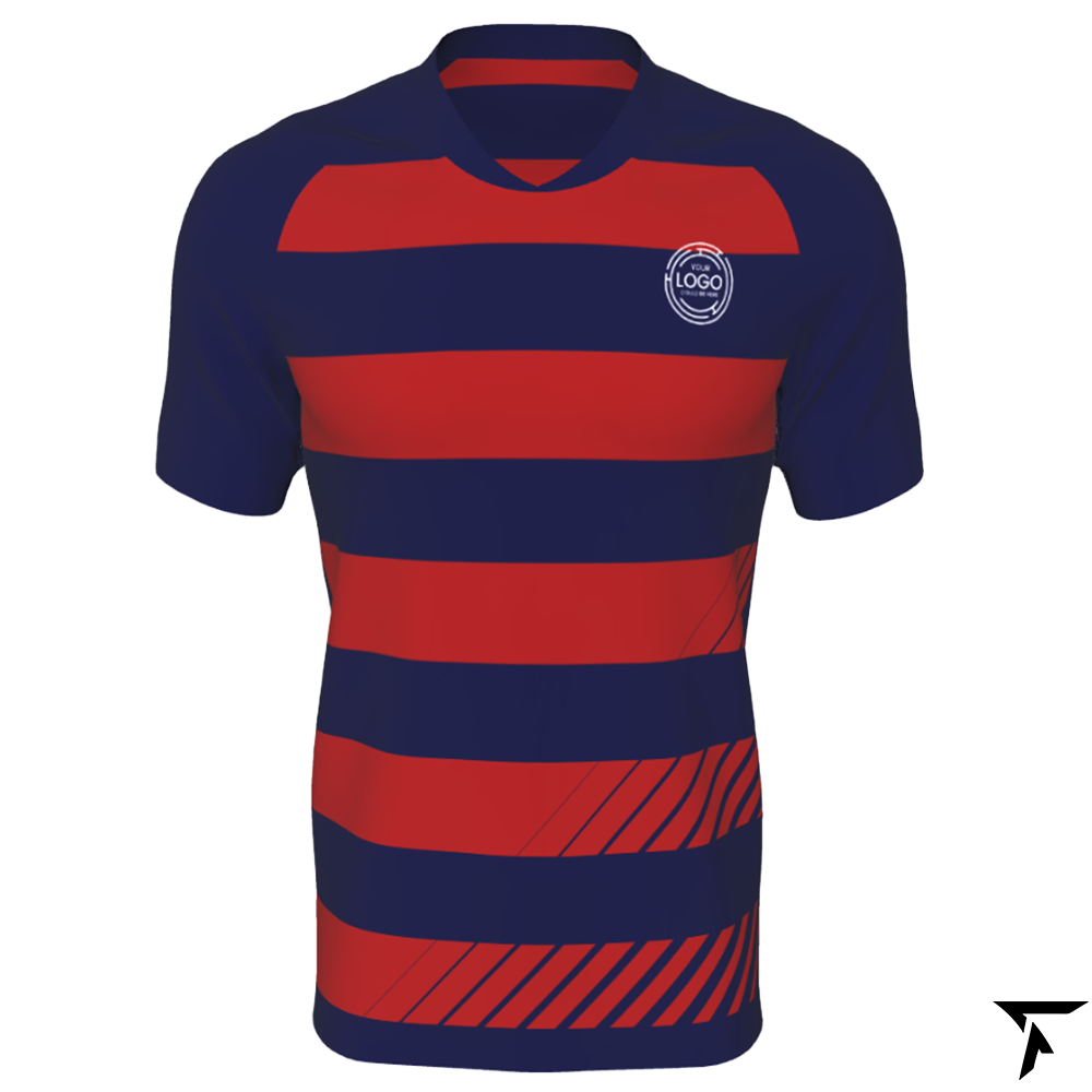 Rugby Shirt Short Sleeve - Blue and Red