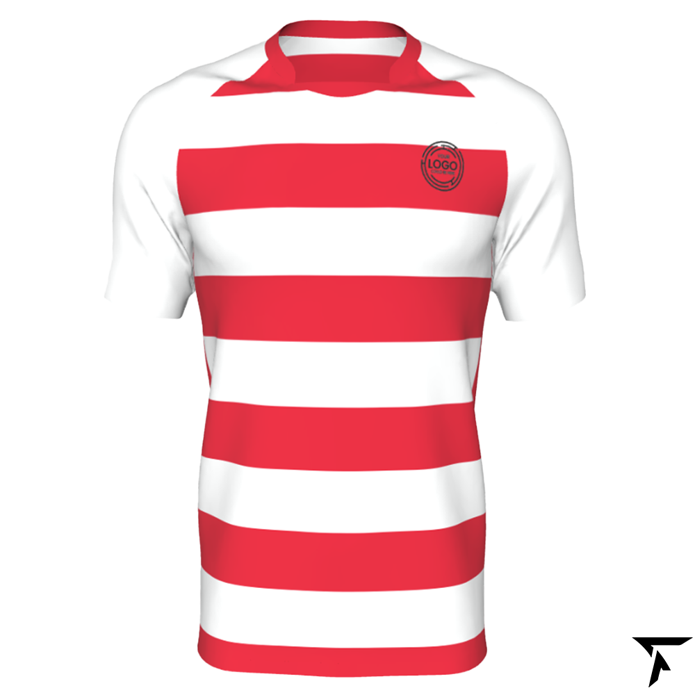 Rugby T Shirts - White and Red