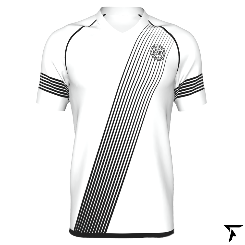 Soccer Jersey Women's - White and Black Stripes