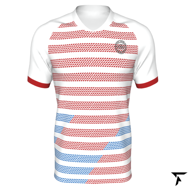 Soccer Jersey Women's - White and Red Stripes