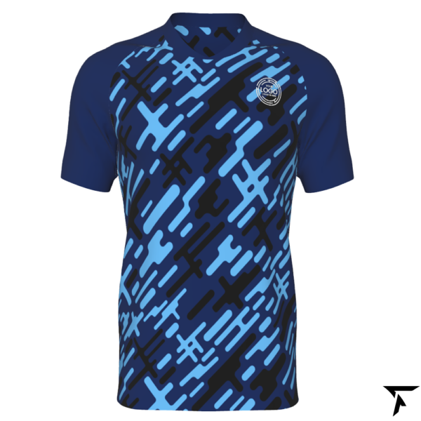 Soccer Training Shirt - Light Blue, Black and Dar Blue