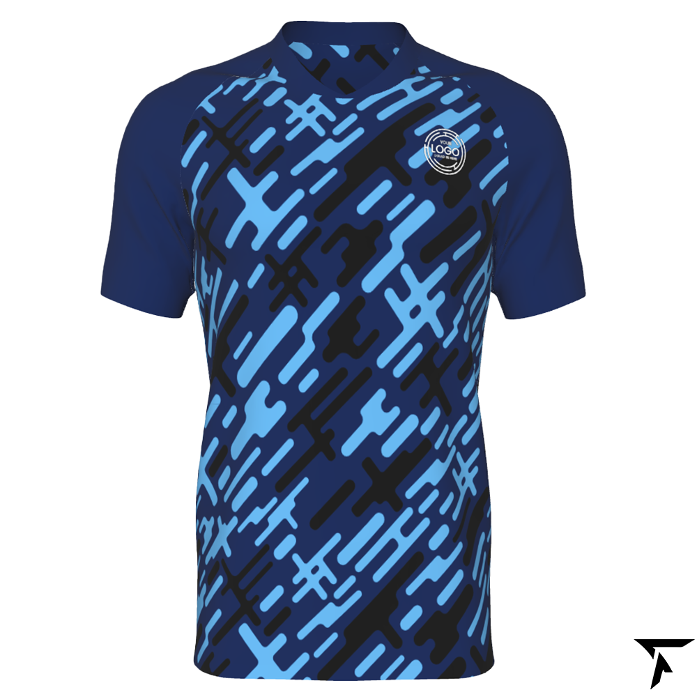 Soccer Training Shirt - Light Blue, Black and Dar Blue