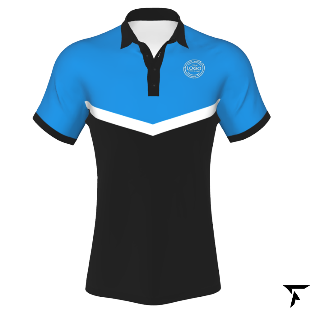Sportswear Polo - Blue, White and Black