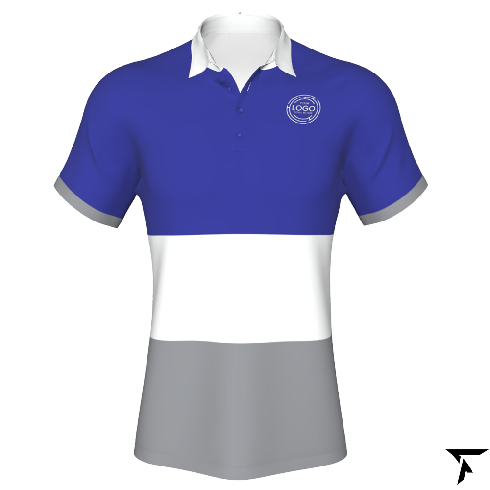 Sportswear Polo - Blue, White and Gray