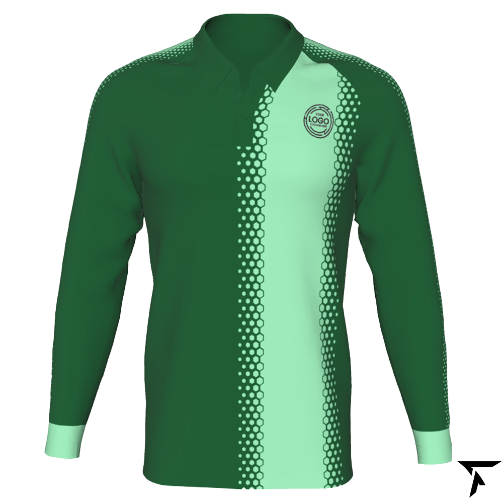 Women Long Sleeve Polo Shirt - Green