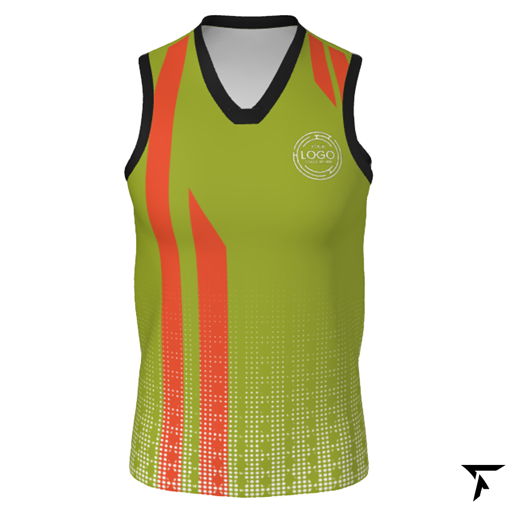 Women's Basketball Jersey - Green and Orange
