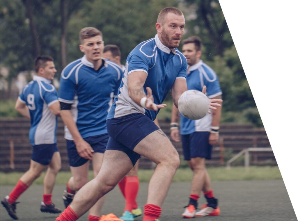 playing rugby
