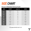 Size Chart for Women's Basketball Training Singlet