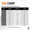 Size Chart for Women's Basketball Training T Shirt