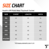 Size Chart for Youth's Off Field Wear Tracksuit Jacket Size