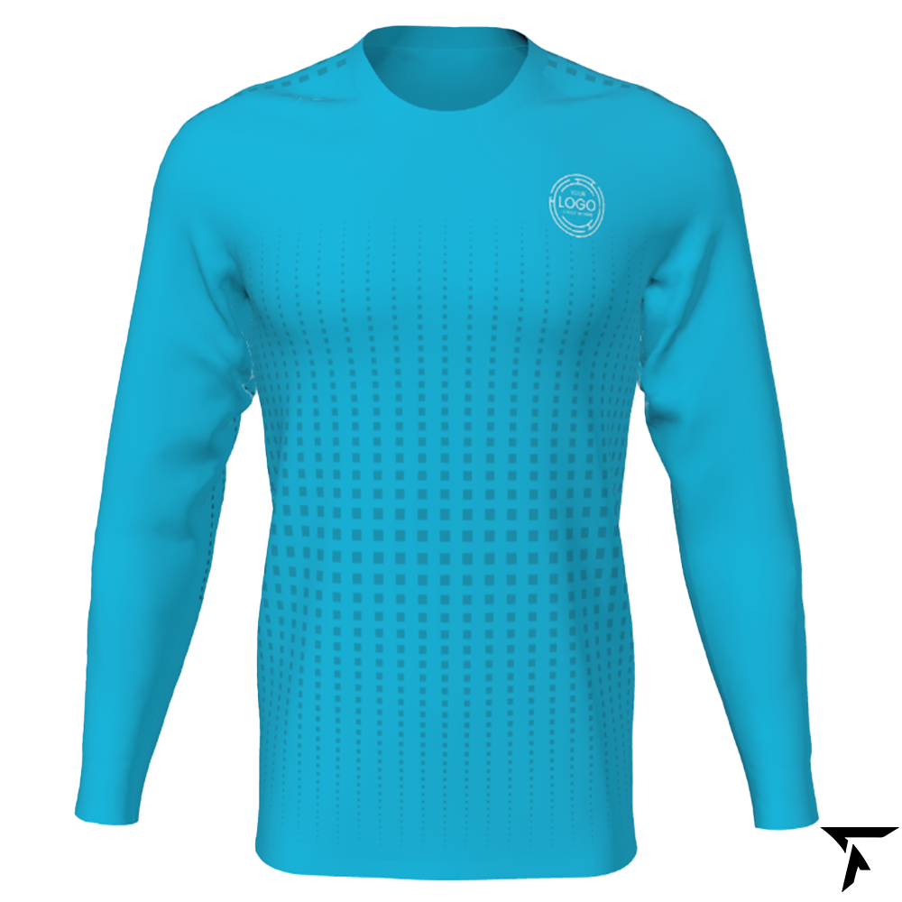 Men's Custom Soccer Long Sleeve Training Shirt - Blue