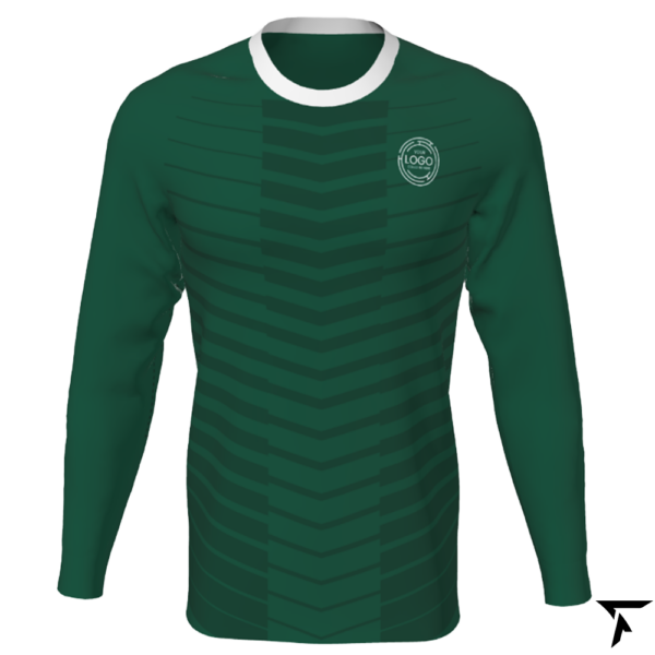 Men's Custom Soccer Long Sleeve Training Shirt - Black and Green