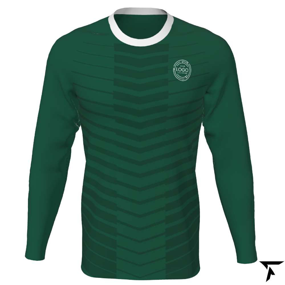 Men's Custom Soccer Long Sleeve Training Shirt - Black and Green