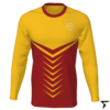 Men's Custom Soccer Long Sleeve Training Shirt - Red and Gold