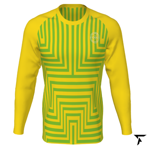 Men's Custom Soccer Long Sleeve Training Shirt - Yellow and Green