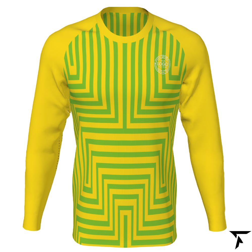 Men's Custom Soccer Long Sleeve Training Shirt - Yellow and Green