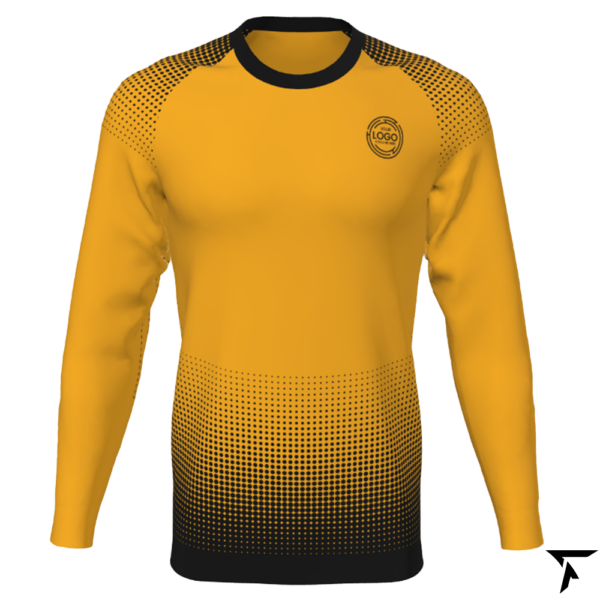 Women's Custom Soccer Long Sleeve Training Shirt - Orange and Black