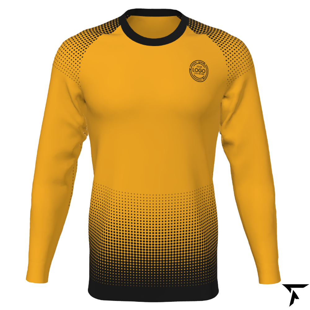 Women's Custom Soccer Long Sleeve Training Shirt - Orange and Black