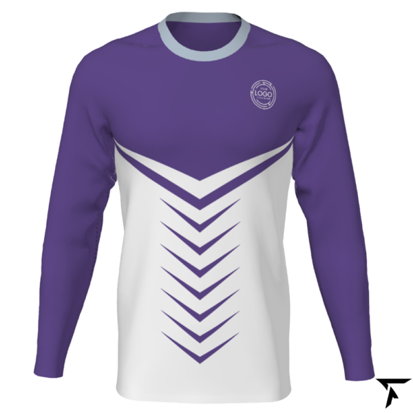 Women's Custom Soccer Long Sleeve Training Shirt - Violet and White