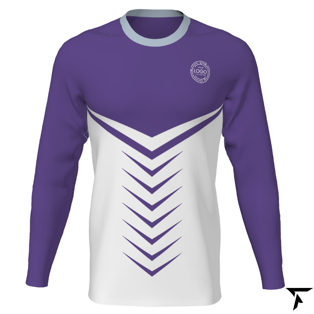 Women's Custom Soccer Long Sleeve Training Shirt - Violet and White
