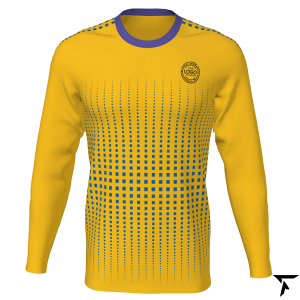 Youth Custom Soccer Long Sleeve Training Shirt - Yellow