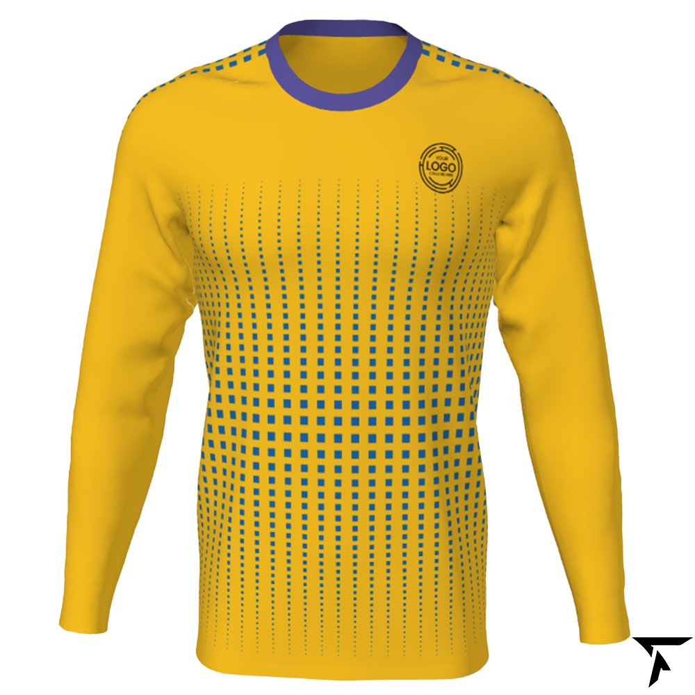 Youth Custom Soccer Long Sleeve Training Shirt - Yellow