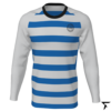 Youth Custom Soccer Long Sleeve Training Shirt - Blue and Off White