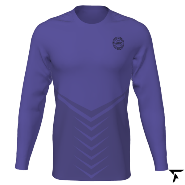 Youth Custom Soccer Long Sleeve Training Shirt - Blue