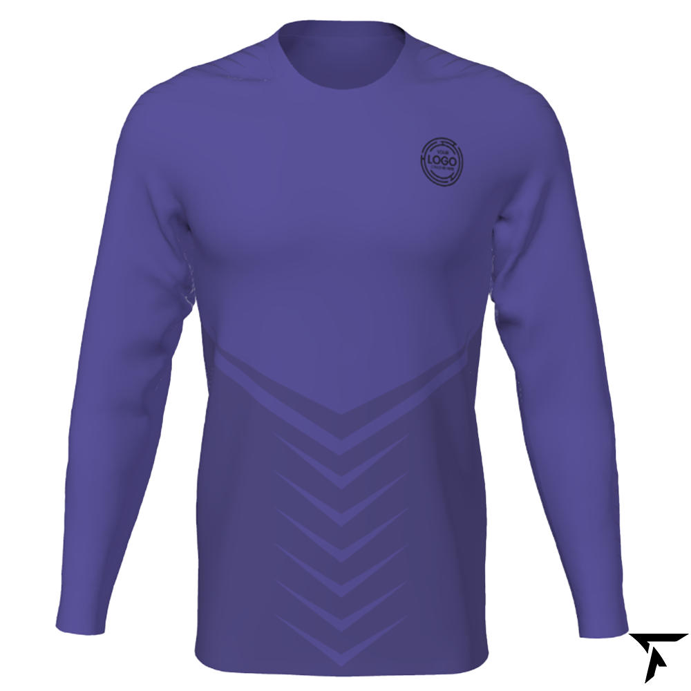Youth Custom Soccer Long Sleeve Training Shirt - Blue