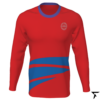 Youth Custom Soccer Long Sleeve Training Shirt - Red and Blue